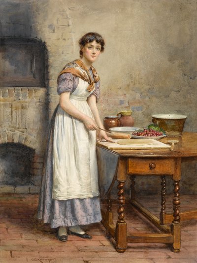 Eine Kirschkuchen backen von George Goodwin Kilburne